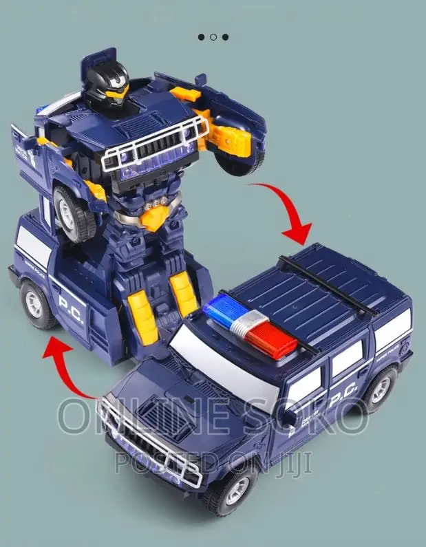 Kids Deformation Robot Super Police Toy Car