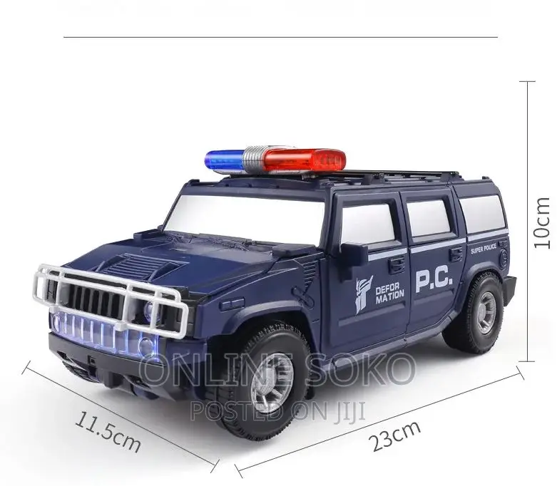 Kids Deformation Robot Super Police Toy Car