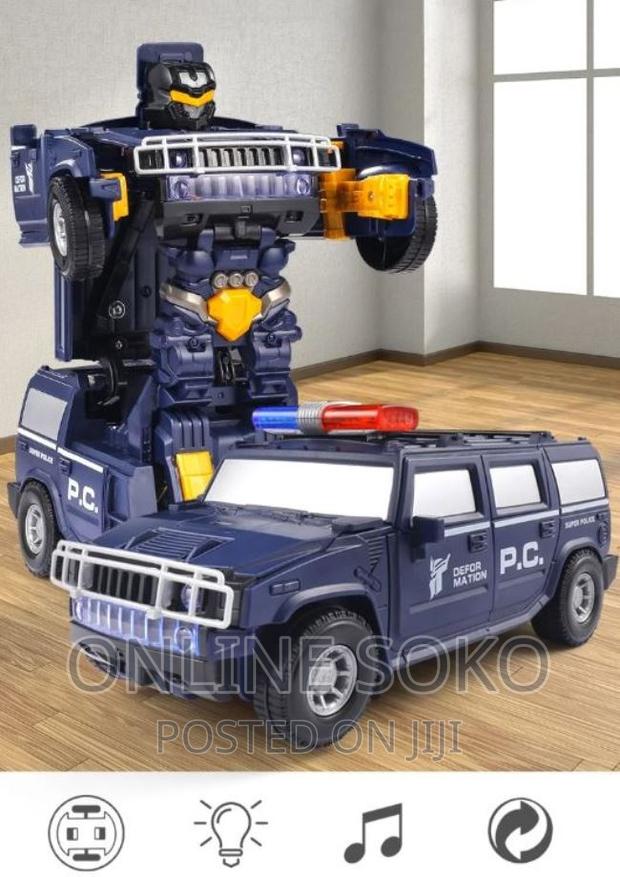 Kids Deformation Robot Super Police Toy Car