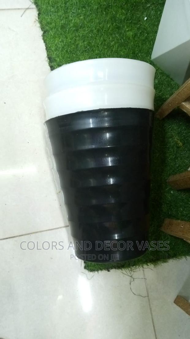 Plastic Vases With Bottom Tray and Hole Under the Vase - main view