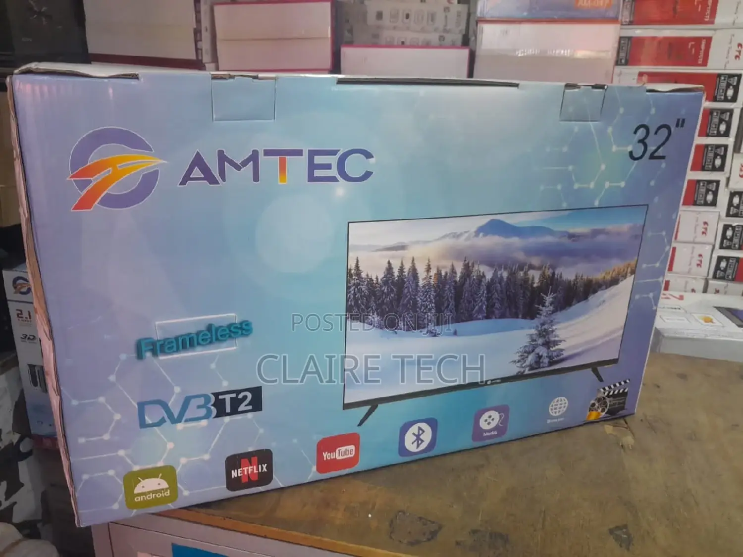 Amtec 32 Inches Smart Android Flameless Tv Available