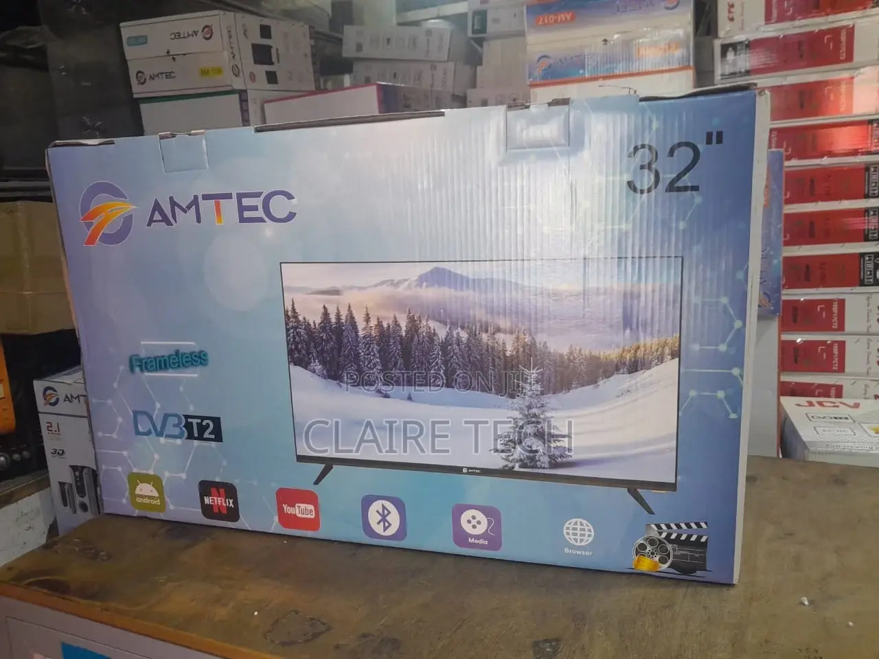 Brand New Amtec 32 Inches Smart Android Flameless Tv