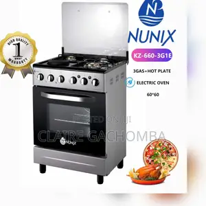 Nunix KZ-660-3G1E Standing Cooker With Electric Oven Silver)