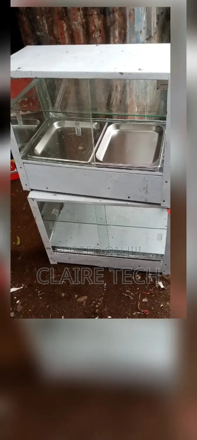 Double Insert Chips Warmer/ Chips Display Electric