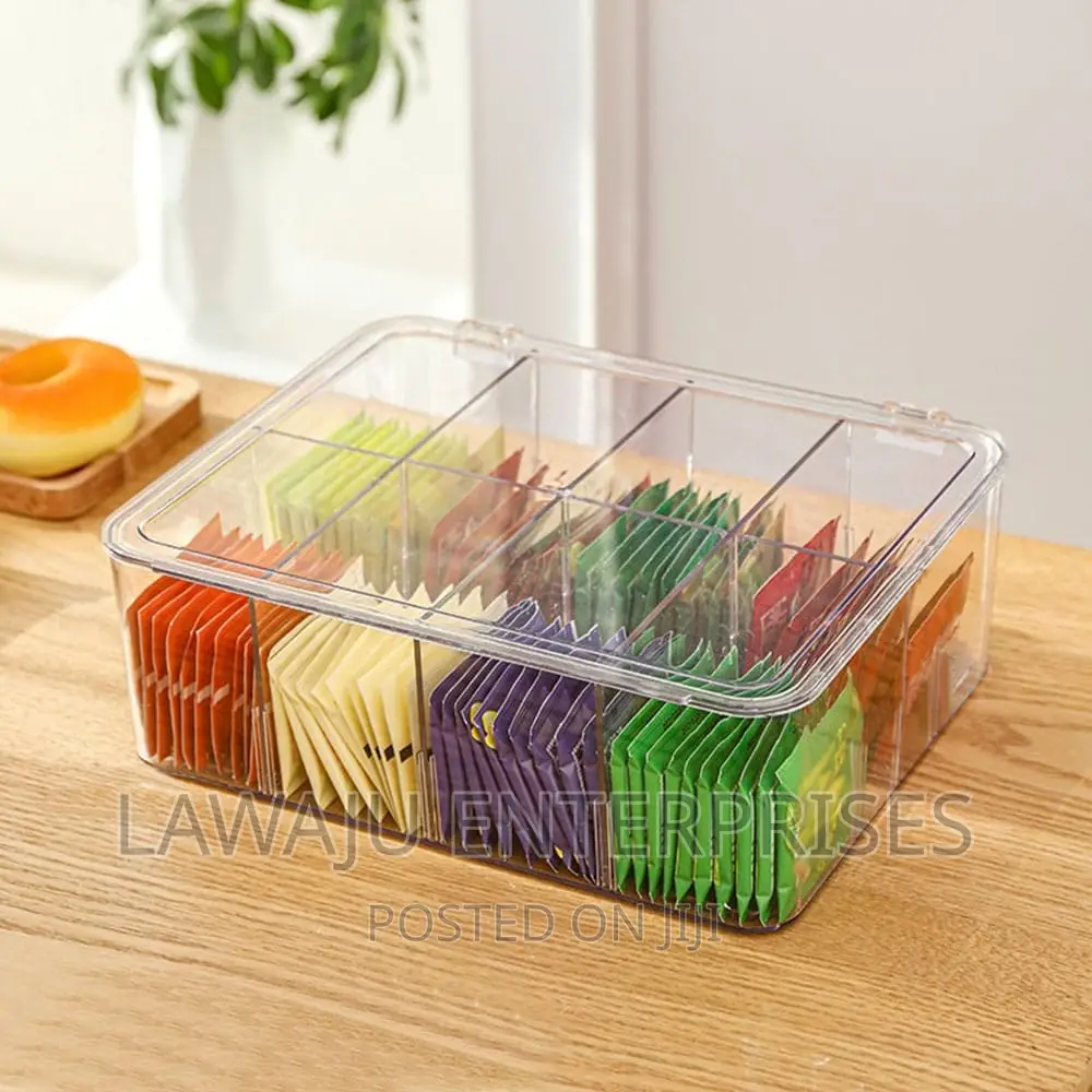 Acrylic Tea Bag Organizer With Lid
