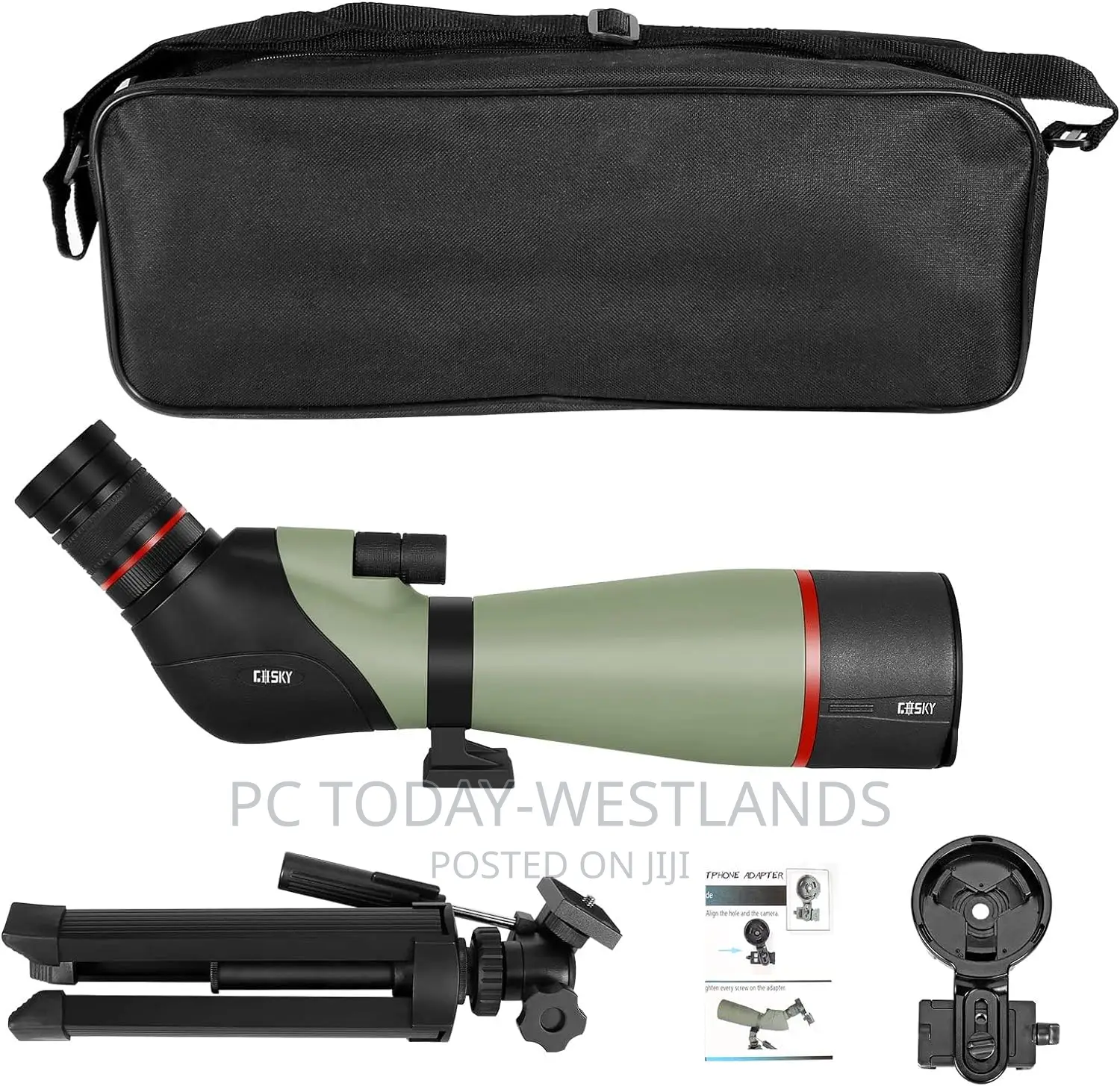 Gosky Newest 20-60x80 HD Dual Focusing Spotting Scope • BAK4