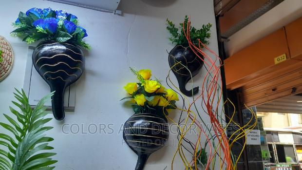 Out Door Hanging Vases With Artificial Flowers