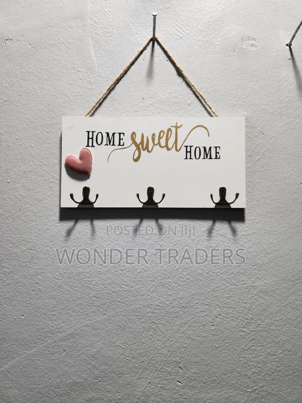 Home Sweet Home 3 Hook Key Holder Wooden