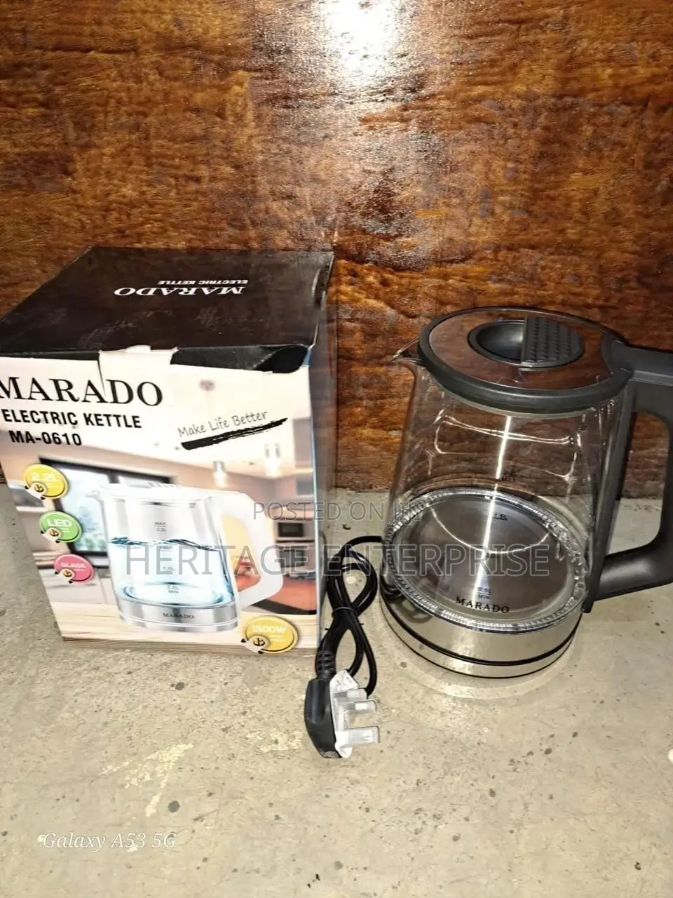 Electric Kettle 2.2 LTRS Marado Kettle Glass Kettle