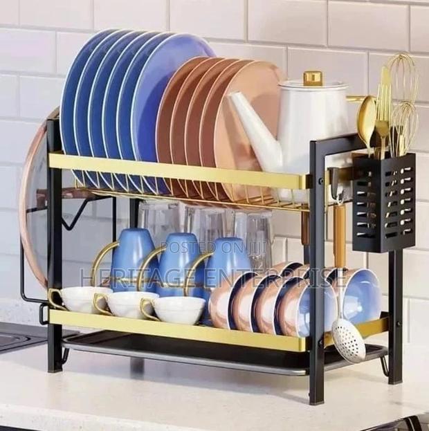 Dish Rack,Dish Rack 2 Layer Dish Rack Black