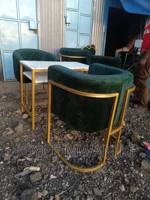 Manicure Set, Jungle Green Seats and Marble Manicure Table.