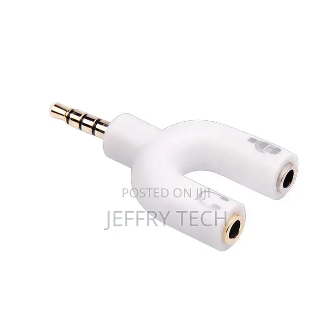 2 in 1 3.5mm Male to Female Jack Microphone Audio-White