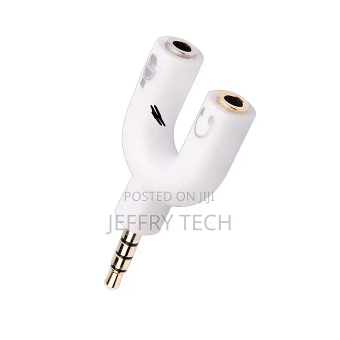 2 in 1 3.5mm Male to Female Jack Microphone Audio-White