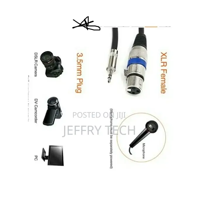 XLR to 3.5mm Microphone Cable for Camcorders, Mixers- 6feet
