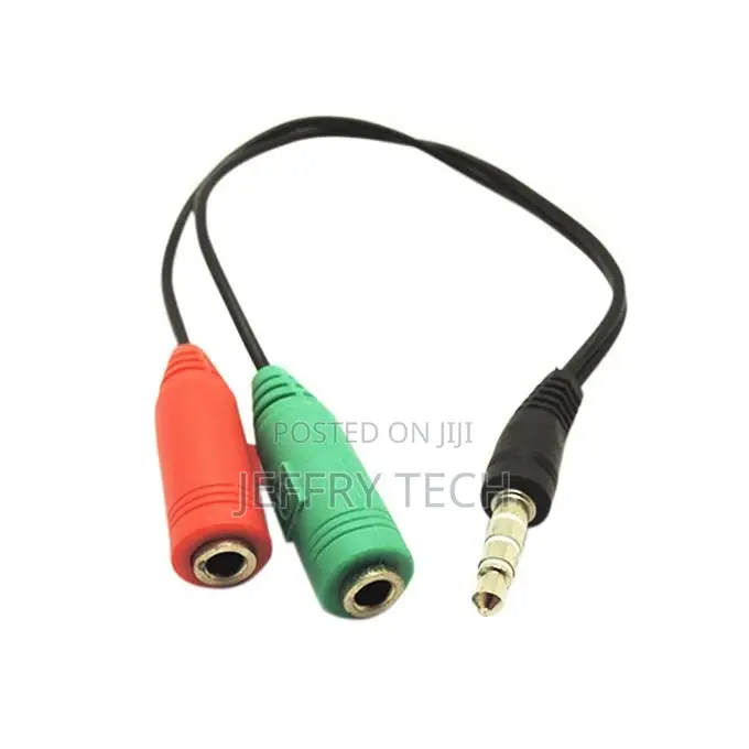 3.5mm AUX Audio Mic Splitter Cable Earphone Headphone-