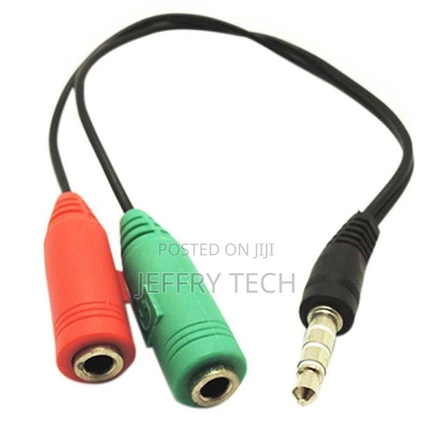 3.5mm AUX Audio Mic Splitter Cable Earphone Headphone- - thumbnail 3