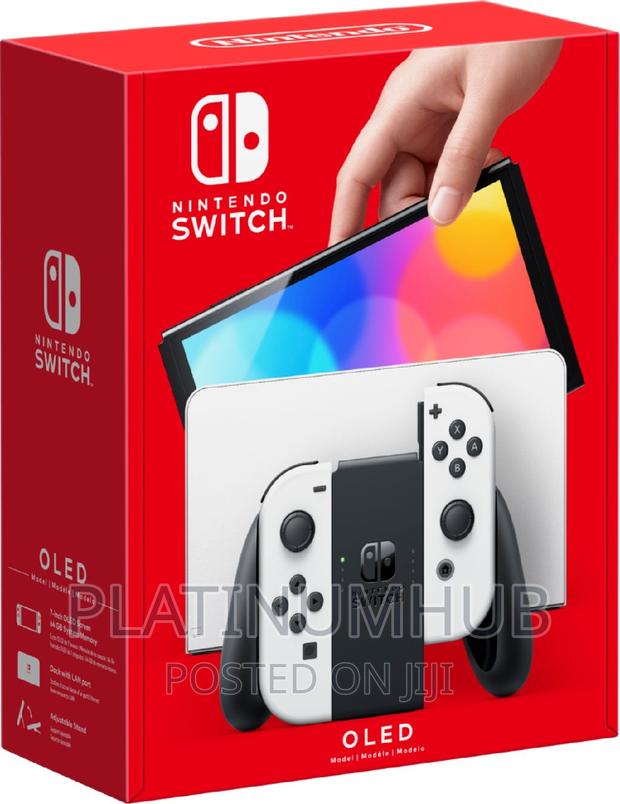 White Oled Nintendo Switch H6 - main view