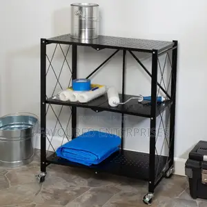 High-Quality Foldable Storage Rack With Wheels 3 Layers