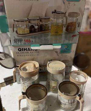 Kitchen Glass Set Oil Dispenser,Sugar Dish Storage - main view