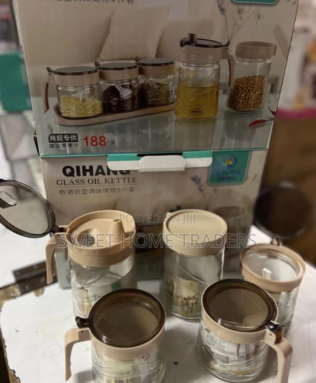 Kitchen Glass Set Oil Dispenser,Sugar Dish Storage