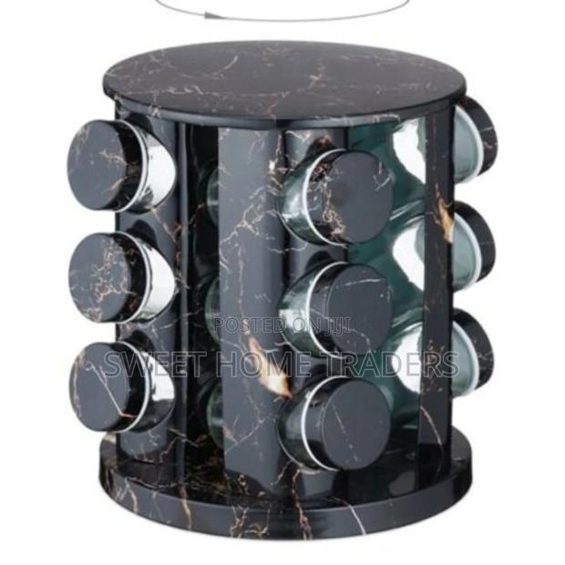 Spice Rack Marble Black