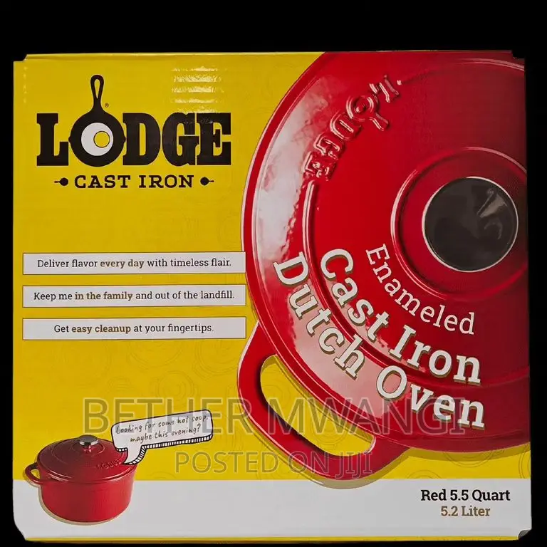 5.2 LTRS Lodge Enamelled Cast Iron Dutch Oven in Kenya