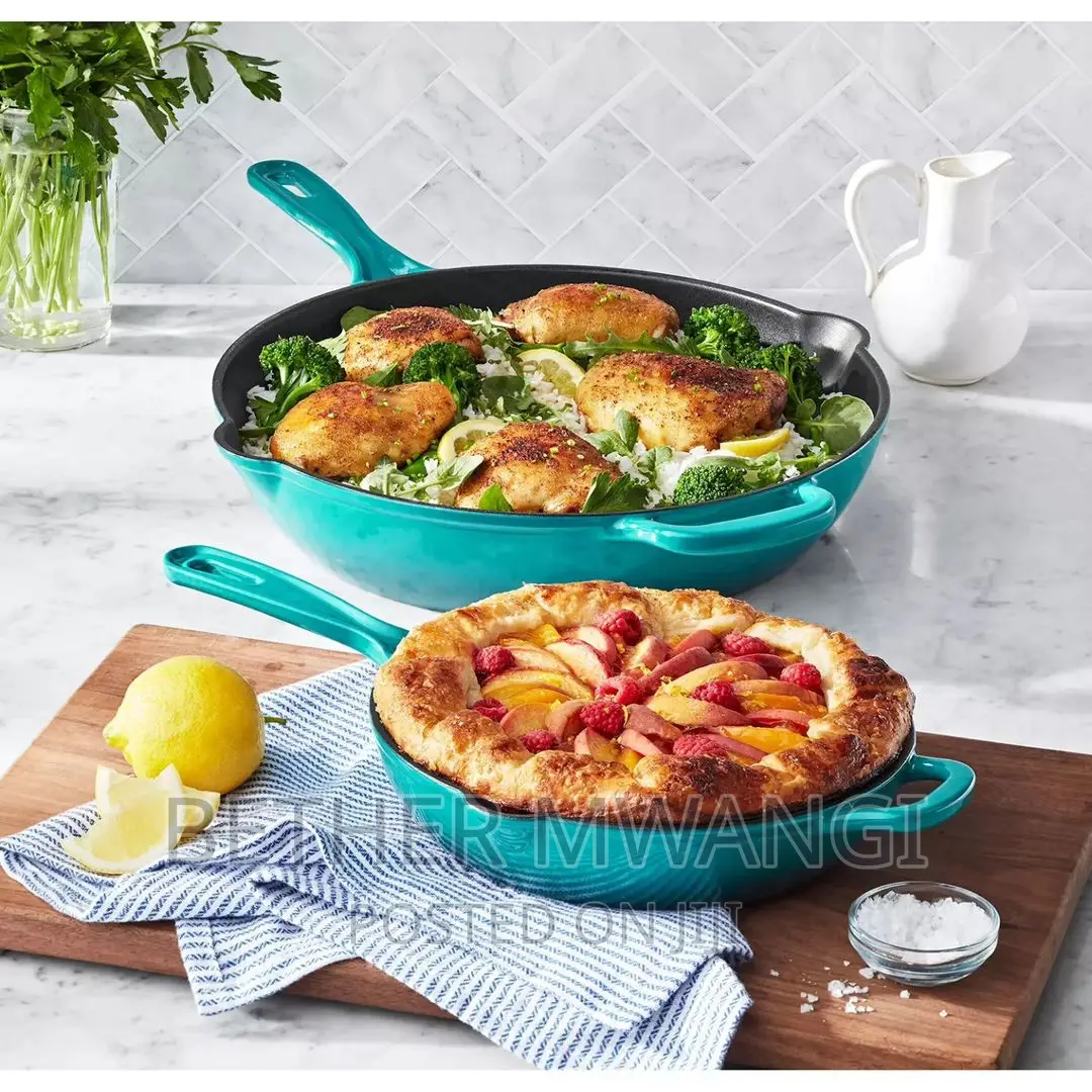 33cm and 23cm Enamel Cast Iron Skillet Set in Kenya.