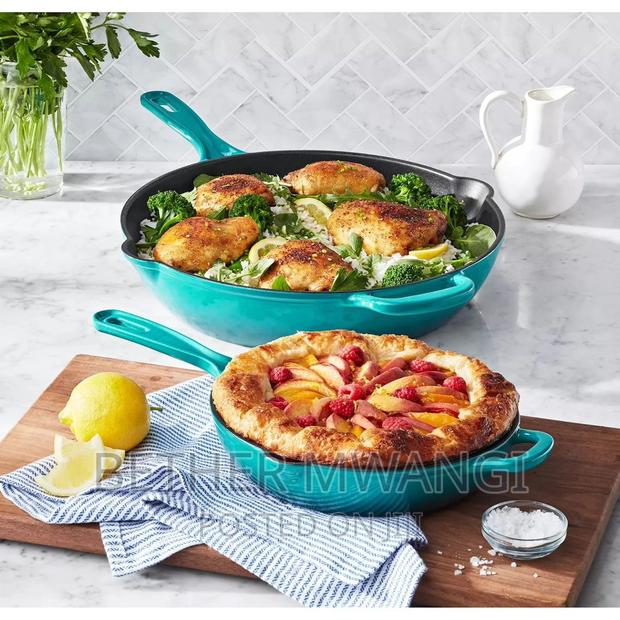 33cm and 23cm Enamel Cast Iron Skillet Set in Kenya.
