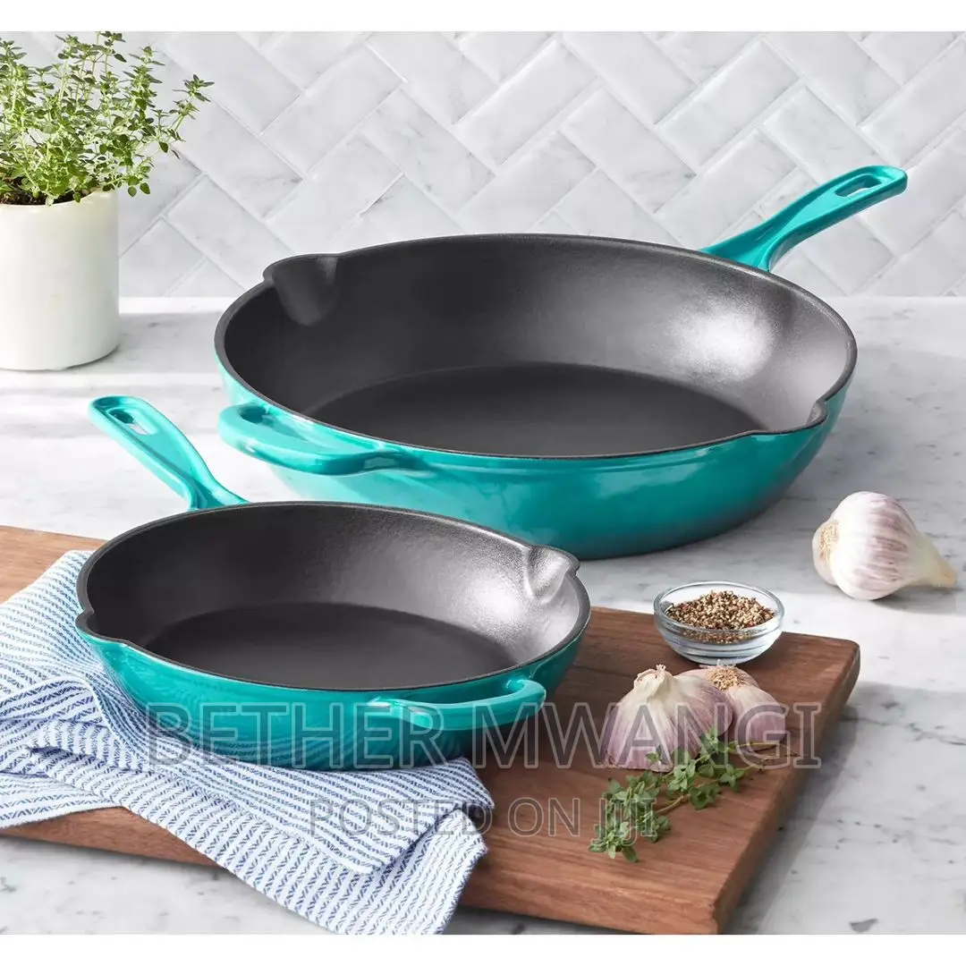 33cm and 23cm Enamel Cast Iron Skillet Set in Kenya.