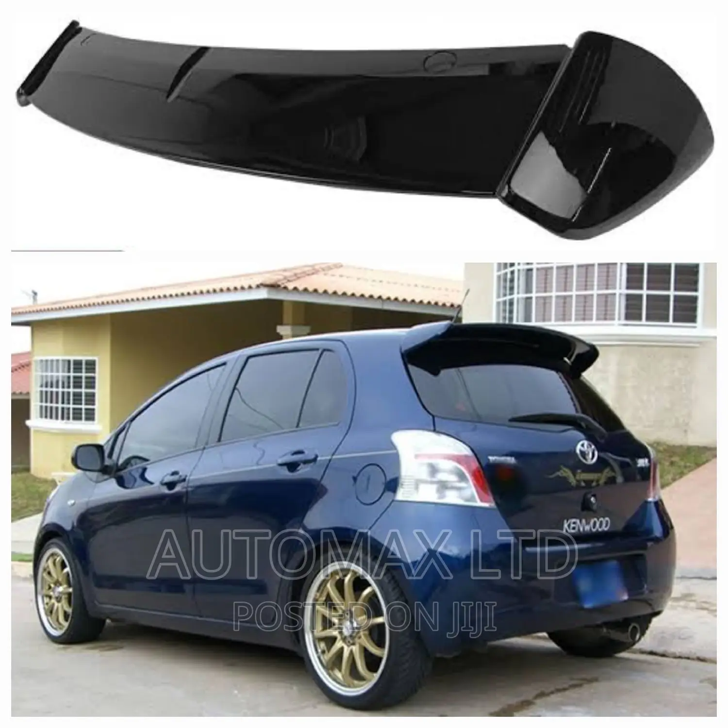 Unpainted Toyota Vitz, RS Rear Boot Spoiler