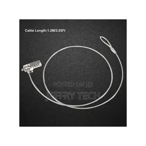 Combination Cable Lock for Laptop 4ft Made of Galvanized Wir
