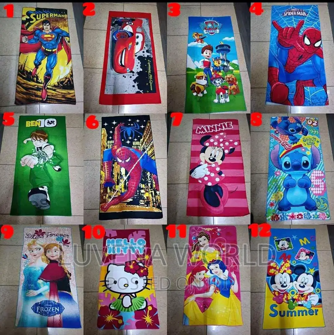 Kids Cartoon Themed Towels