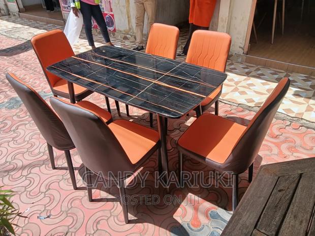 Pure Marble 6 Seater Dining Table Set