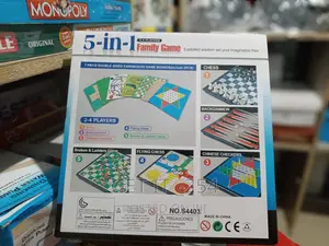 (Real Photos)
5 in 1 Board Game
Inludes
Chess, Check