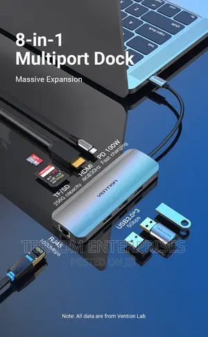 Vention Multi-Function USB-C (8-in-1) Docking Station