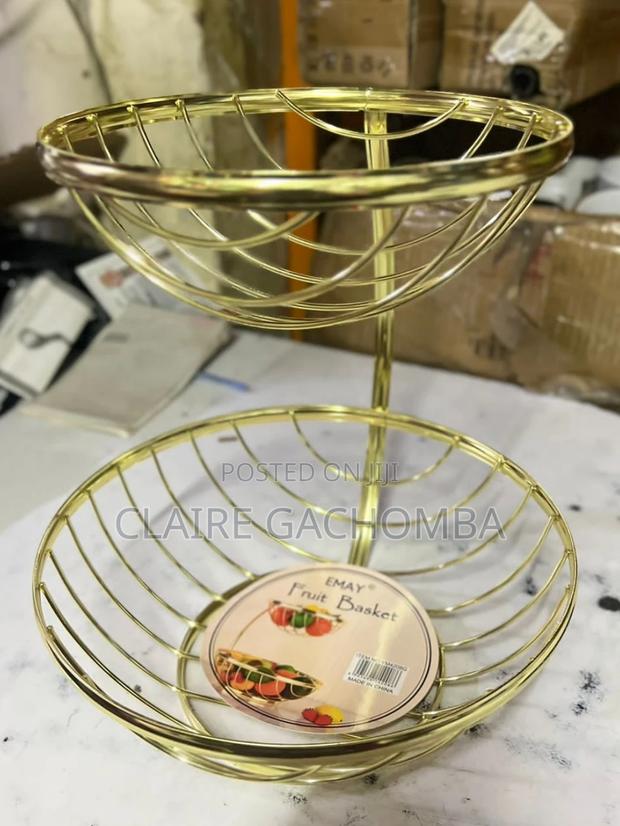 Golden 2 Layer Fruit Rack - main view