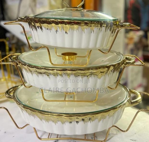 New 6 PCS Ceramic Chaffing Dishes - main view