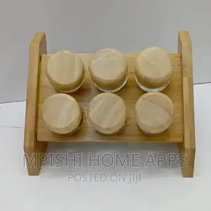 Bamboo Spice Rack
,PLUS 6pcs Spice Jars With Bamboo Lids