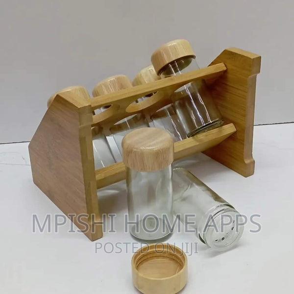 Bamboo Spice Rack
,PLUS 6pcs Spice Jars With Bamboo Lids - thumbnail 2