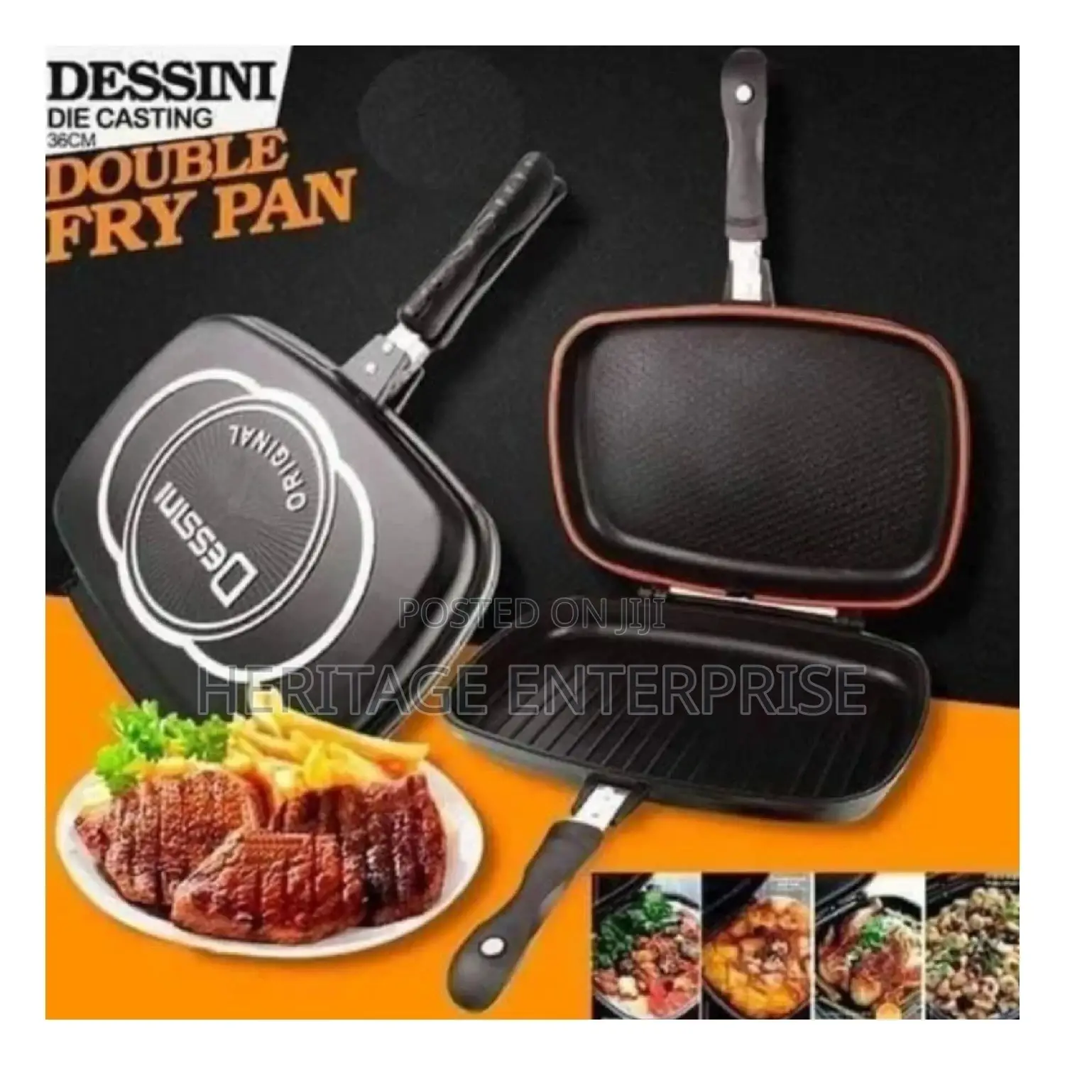 Cast Double Grill Pan Dessin