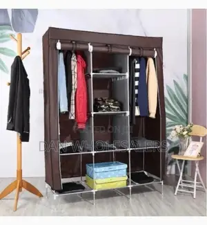 Tc-Metallic Portable 3 Column Cloth Wardrobe Metallic