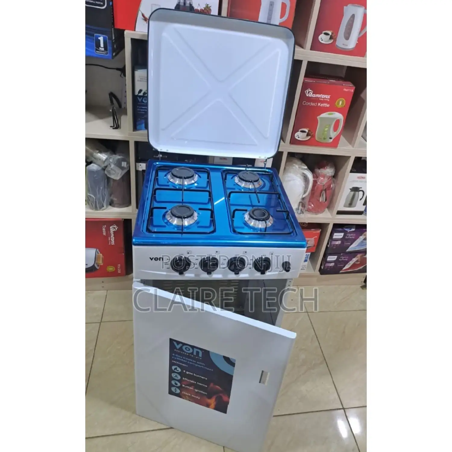 Von 4 Gas Table Top Cooker Standing 2-in-1