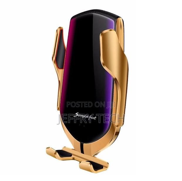 Automatic Car Holder With Wireless Charger 10W 2in1, Gold - main view