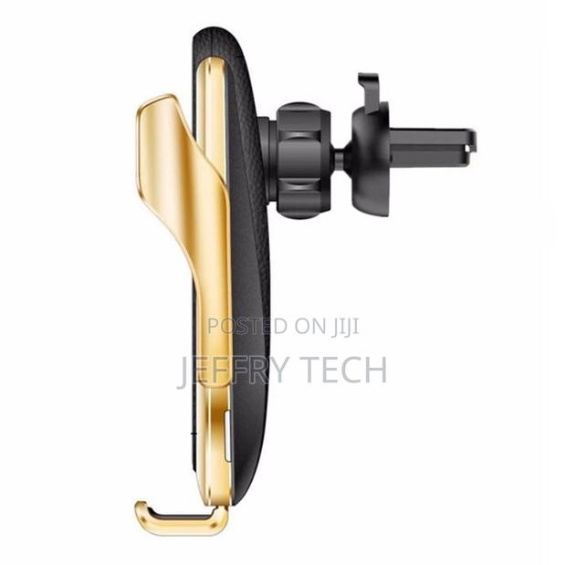 Automatic Car Holder With Wireless Charger 10W 2in1, Gold - thumbnail 3