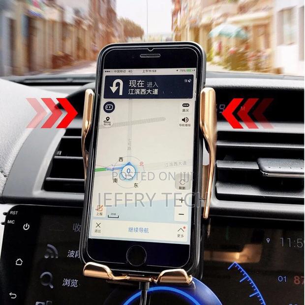 Automatic Car Holder With Wireless Charger 10W 2in1, Gold - thumbnail 4