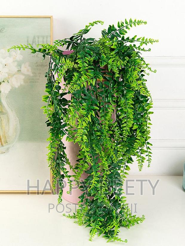 Green Artificial Hanging Garlands With Plastic Basket