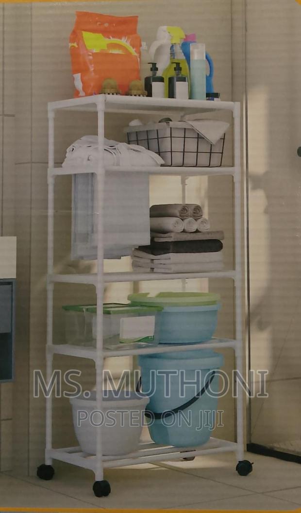 Detachable Duo Purpose 140cm High 4 Layer Trolley Rack - thumbnail 3