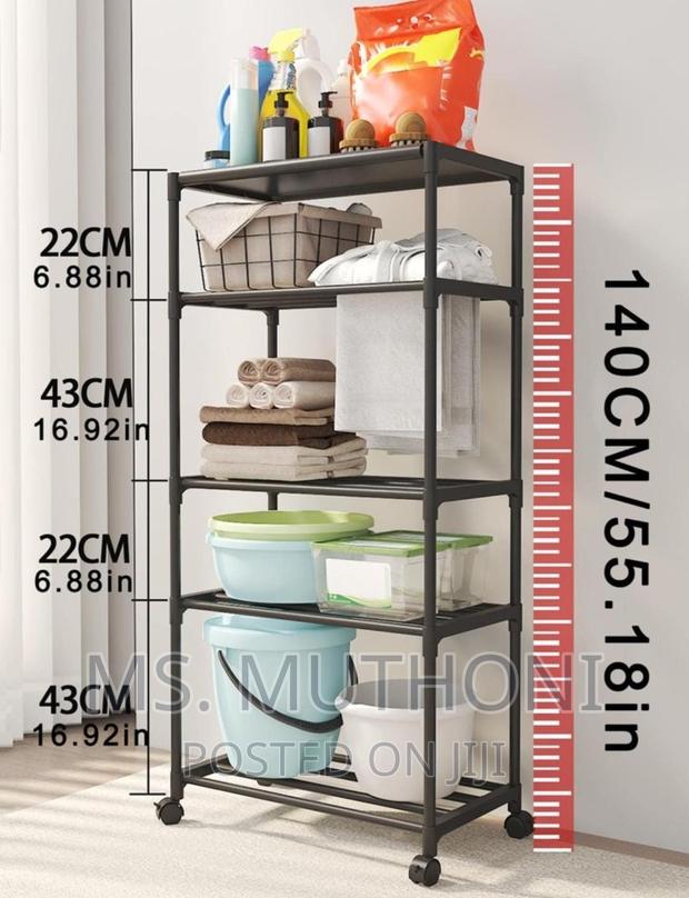 Detachable Duo Purpose 140cm High 4 Layer Trolley Rack - thumbnail 4