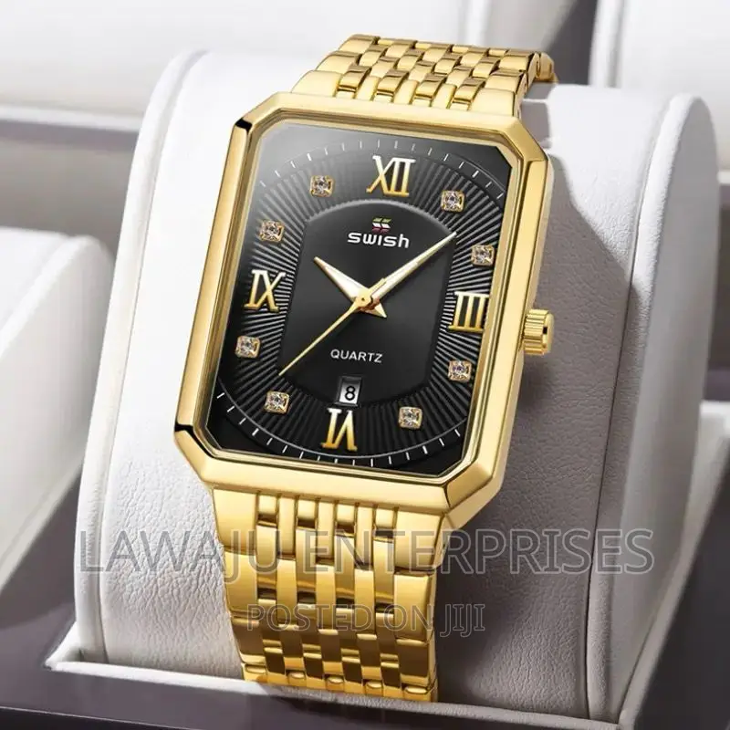 Gold Black Stylish Men's Watch