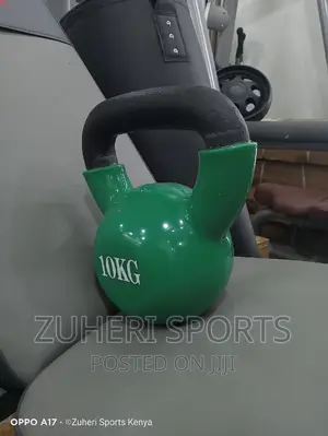 10kg Kettlebell Green, Comfortable Grip, Floor Friendly